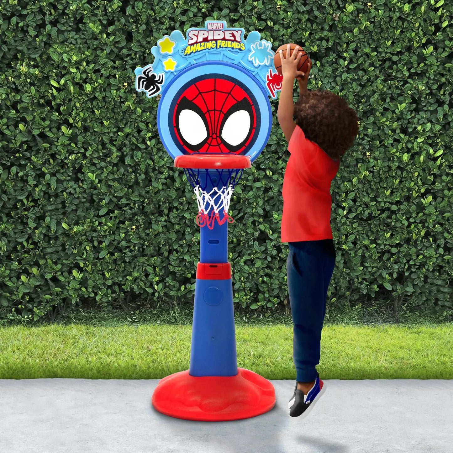 Spidey and His Amazing Friends Plastic Basketball Set by  – Includes Basketball Hoop, 1 Basketball and Ball Pump