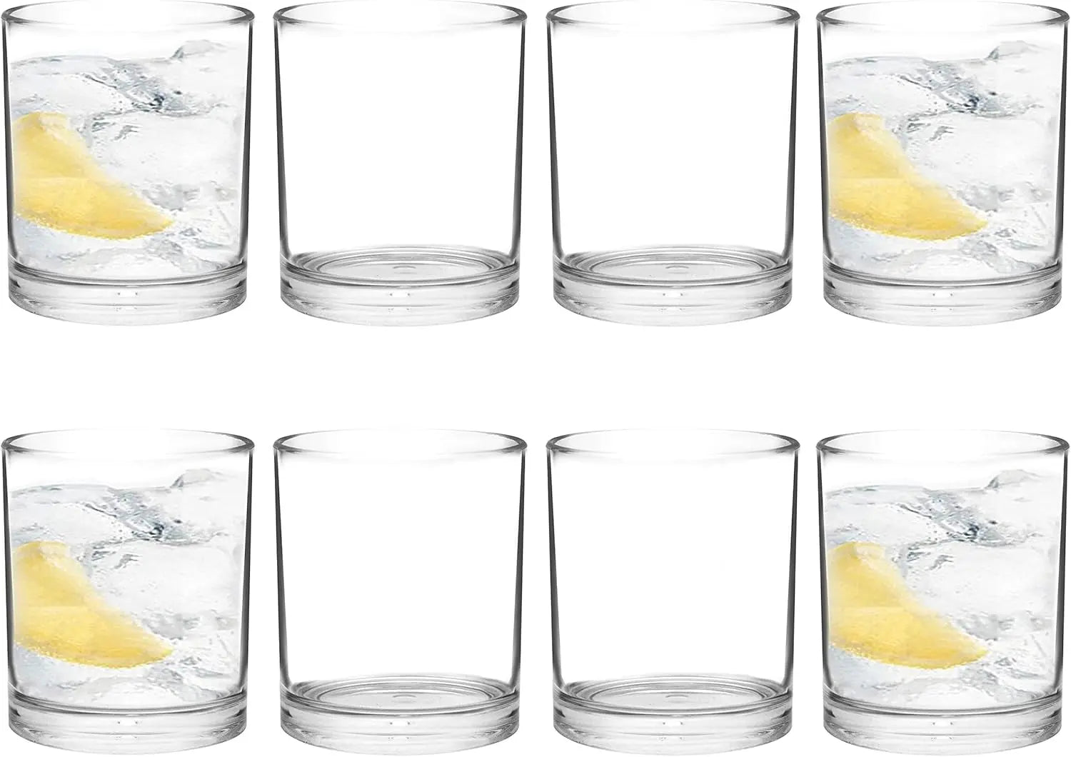 8 Pack 350ML Re-Usable Plastic Drinking Tumblers, Plastic Glasses, Plastic Cups, Unbreakable Glasses, Drinking Glasses (12 Ounce)