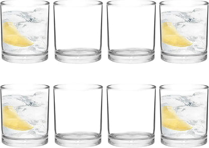 8 Pack 350ML Re-Usable Plastic Drinking Tumblers, Plastic Glasses, Plastic Cups, Unbreakable Glasses, Drinking Glasses (12 Ounce)