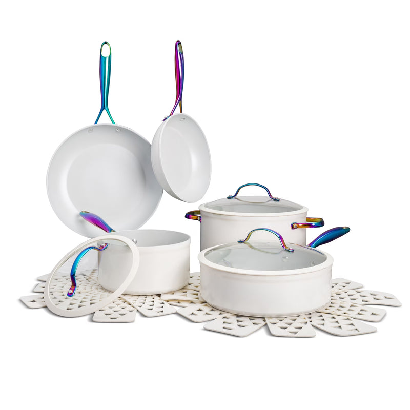 12-Piece Non-Stick Cookware Set, Signature Collection Pots and Pans Set - Blue
