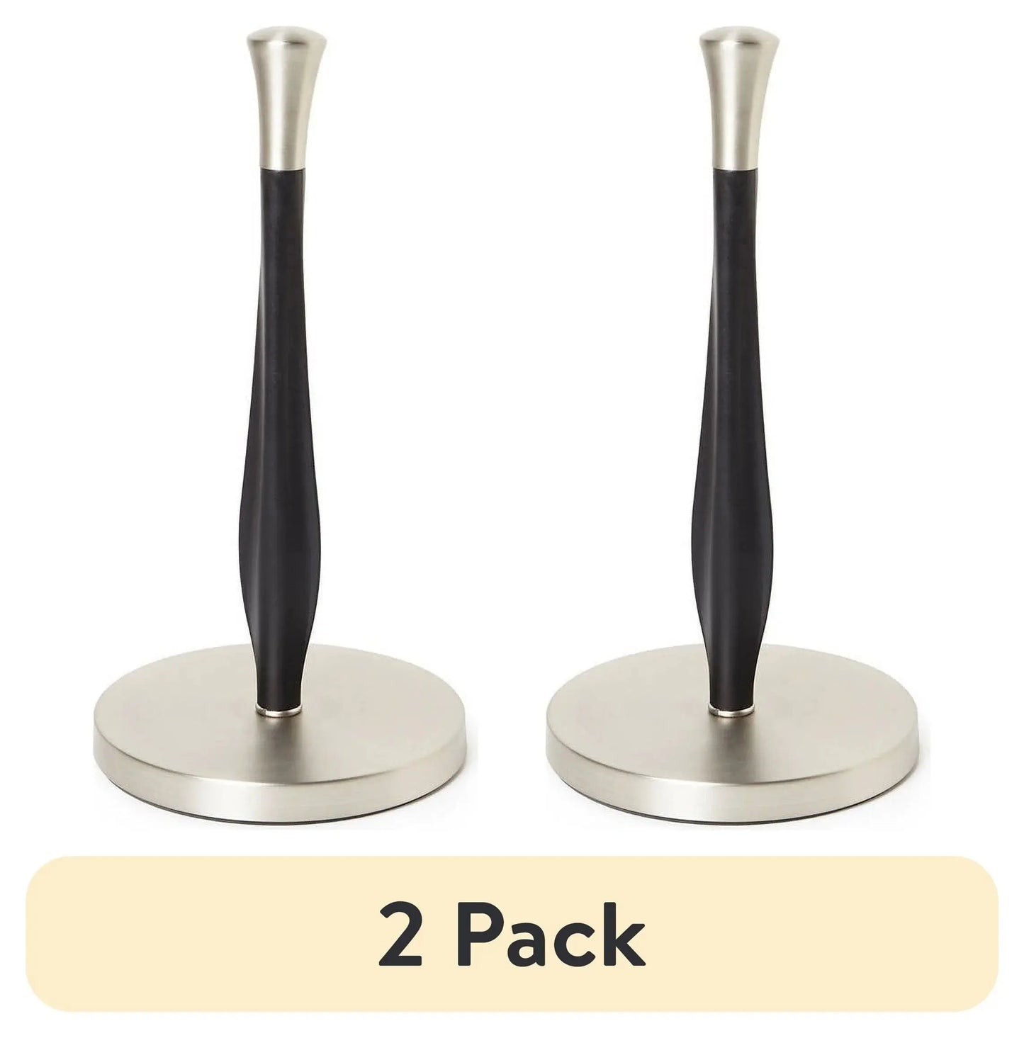 (2 Pack)  Free-Standing Paper Towel Holder with Weighted Non-Slip Base, 14 Inch, Nickel