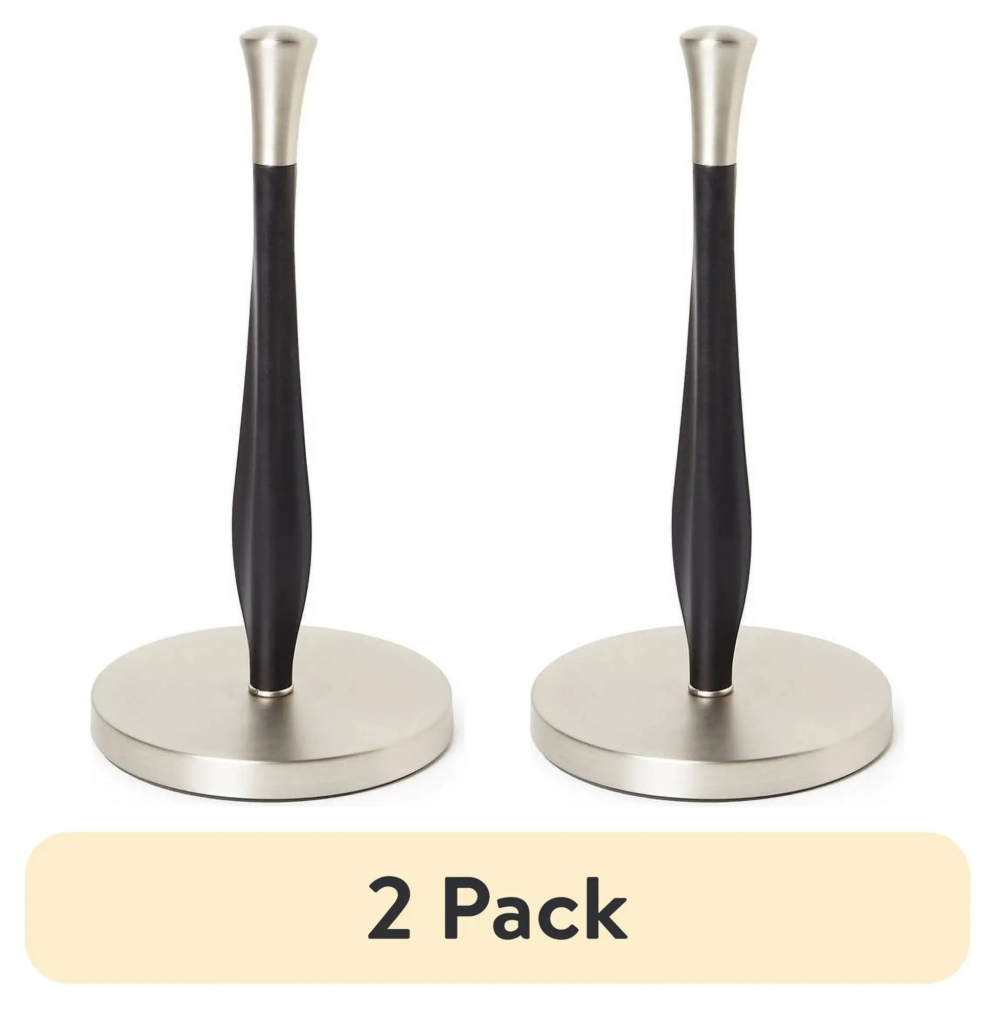 (2 Pack)  Free-Standing Paper Towel Holder with Weighted Non-Slip Base, 14 Inch, Nickel