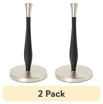 (2 Pack)  Free-Standing Paper Towel Holder with Weighted Non-Slip Base, 14 Inch, Nickel