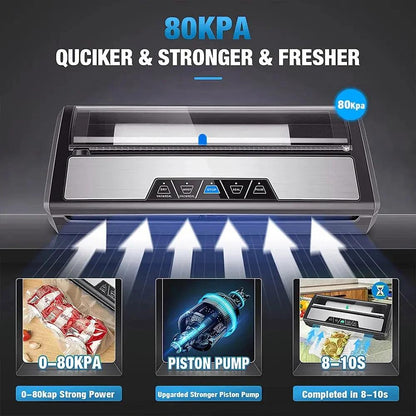 Seal in Freshness! Discover the Ultimate Automatic Vacuum Sealer with Built-In Cutter & Roll Storage!