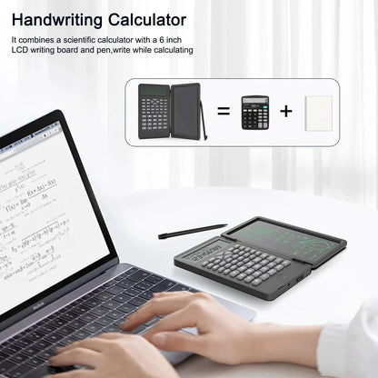 Versatile Scientific Calculator with Erasable Writing Board - 10-Digit LCD, Foldable Design for Students, Finance, Office, and Engineering Use