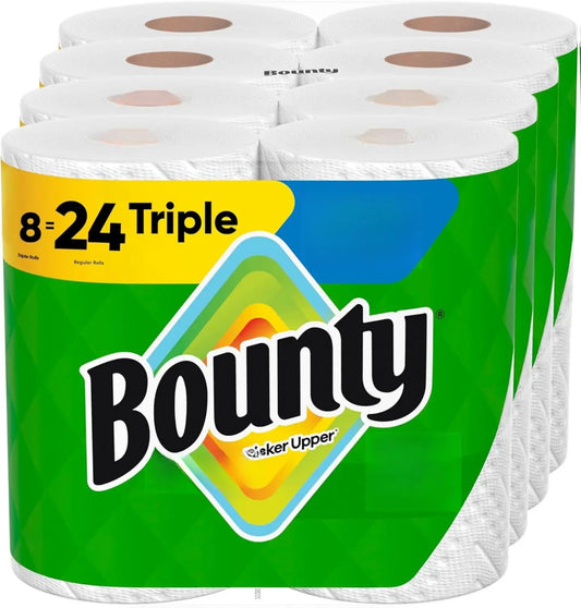 Bounty Select-A-Size Paper Towels, White, 8 Triple Rolls = 24 Regular Rolls