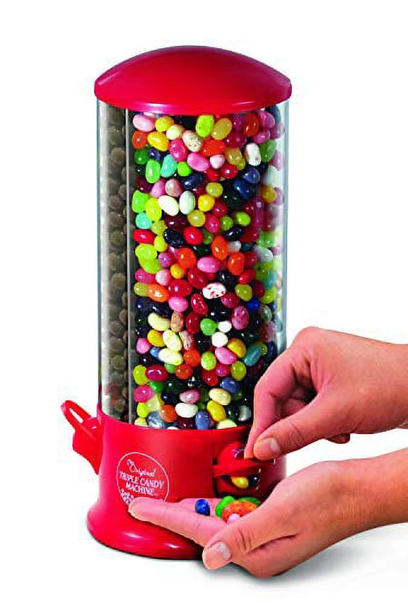Handy Gourmet Triple Candy Machine - Store & Organize 3 Unique Snacks -360 Degree Spin (Red)