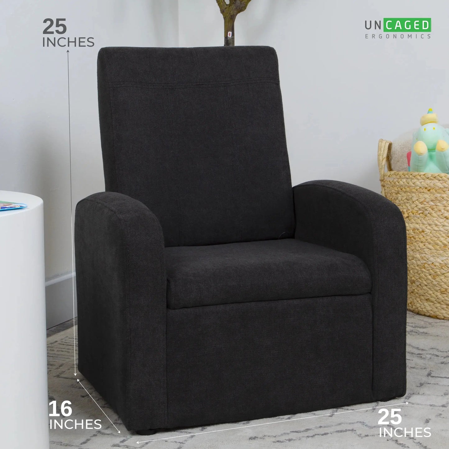 STASH Comfy Kids Sofa Chair – Cute Toddler Chair Toy Storage Chest. Kids Folding Chair Converts to an Ottoman. Small Toddler Chairs for Girls Boys Supports 200Lbs! Kids Lounge Chair Kids Chair Comfy