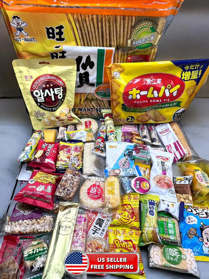 100 Piece Snack Box Asian Japanese Chinese Korean Variety Savory Treats Samples