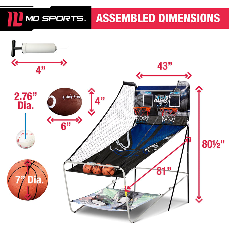 Score Big with the Ultimate 3 in 1 Multi Game: Basketball, Football, and Baseball Fun! 🏀⚽⚾️