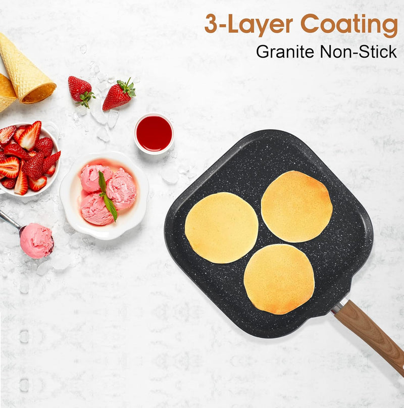 Induction Cookware Set-17 Piece Non-Stick Cooking Pan Set, Black Granite Pots and Pans Set