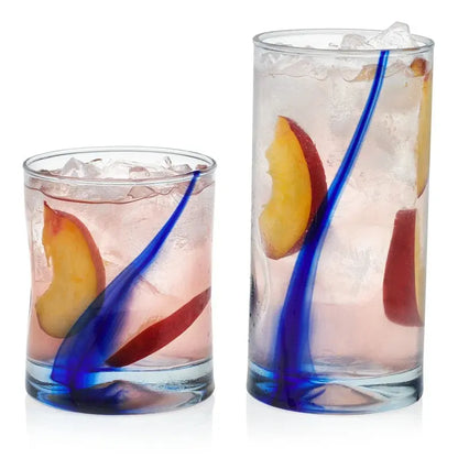Blue Ribbon  Impressions 16-Piece Tumbler and Rocks Glass Set
