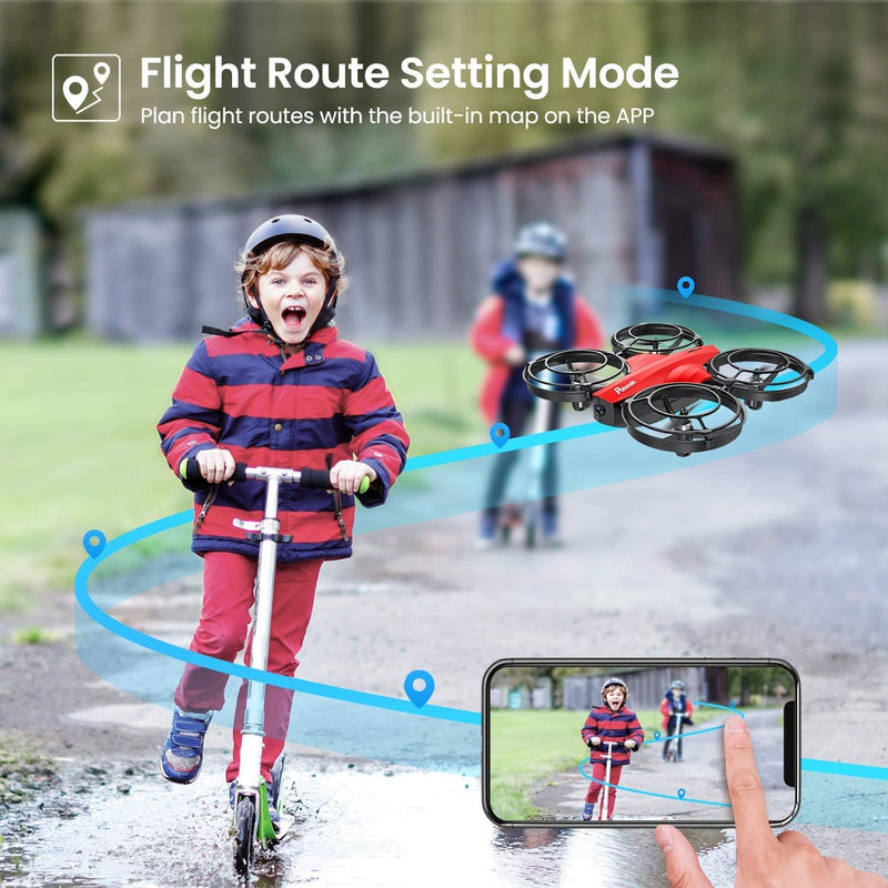 P7 Mini Drones with RC Battle Mode, 720P HD FPV Camera for Kids Beginners, Quadcopter with One-Key Start, Headless Mode, Altitude Hold, 3D Flip, Gesture Control, 3 Speeds, 2 Batteries, Red