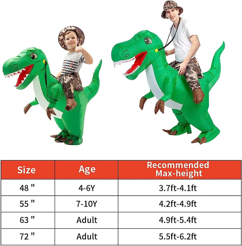 Get Ready to Roar! 🦖 Epic 63-Inch Inflatable T-Rex Costume for Halloween – Be the Life of the Party! 🎉
