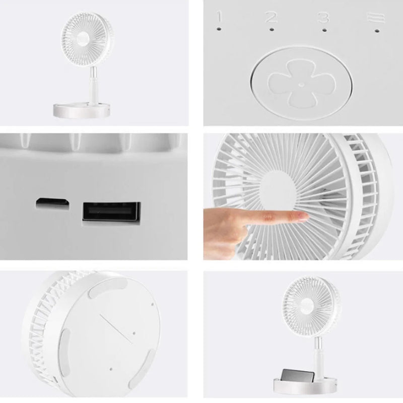 Stay cool on-the-go! 🌬️ Check out our 2-in-1 Foldable Cordless Fan with 4 Adjustable Speeds and Rechargeable Battery! Perfect for home or desk! 💨🔋
