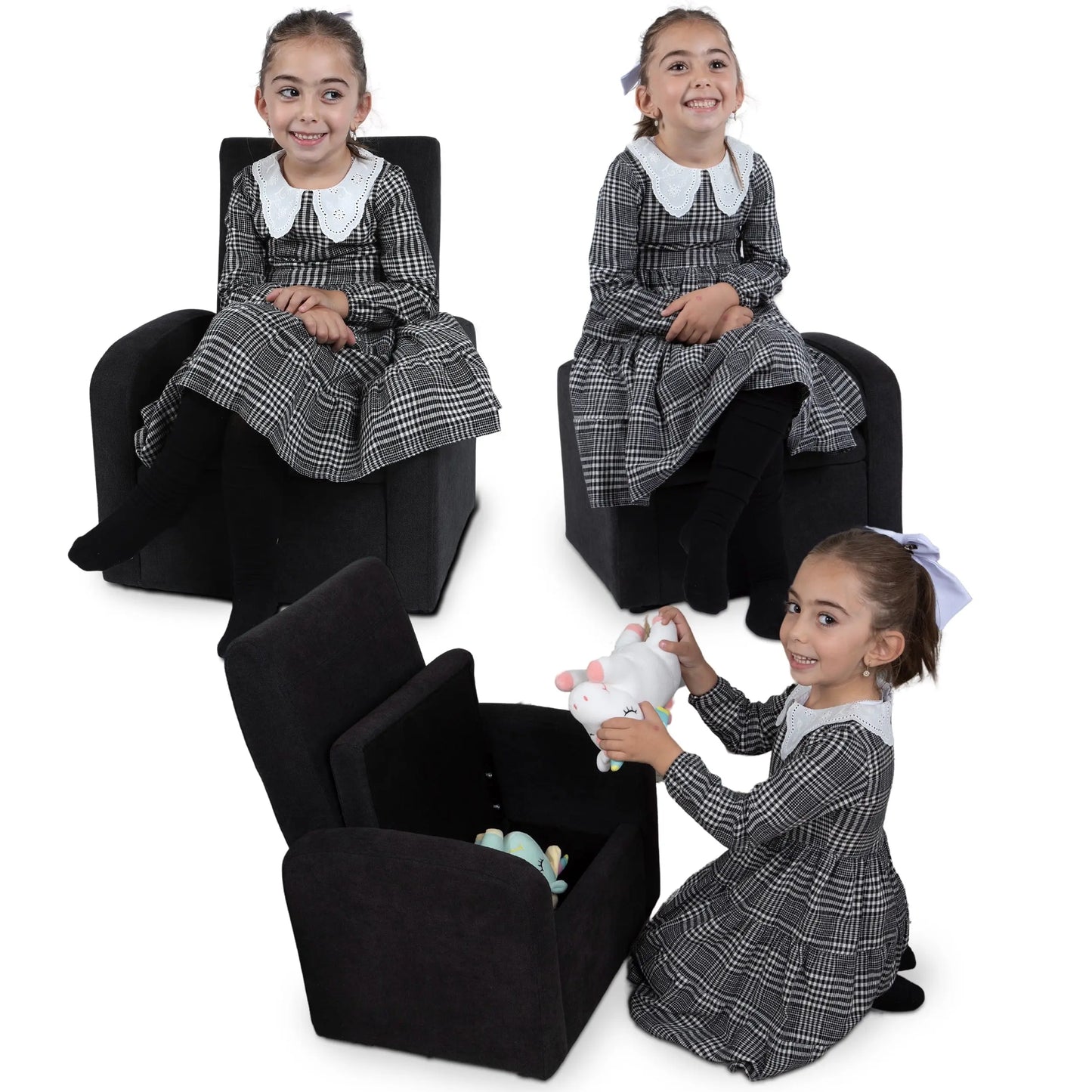 STASH Comfy Kids Sofa Chair – Cute Toddler Chair Toy Storage Chest. Kids Folding Chair Converts to an Ottoman. Small Toddler Chairs for Girls Boys Supports 200Lbs! Kids Lounge Chair Kids Chair Comfy