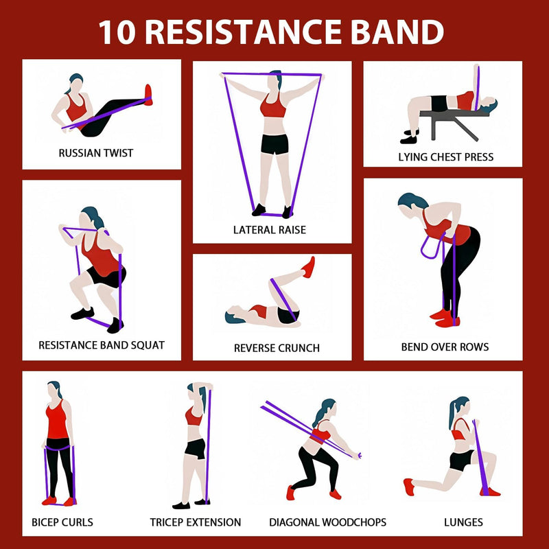 Resistance Bands Set for Pull-Up Assistance & Full-Body Training, Multi-Level Exercise Bands with Bag for Home Workouts, Physical Therapy, Strength Training (Men/Women)