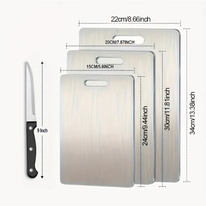 4pcs Heavy-Duty Commercial Home Kitchen Cutting Board with knife