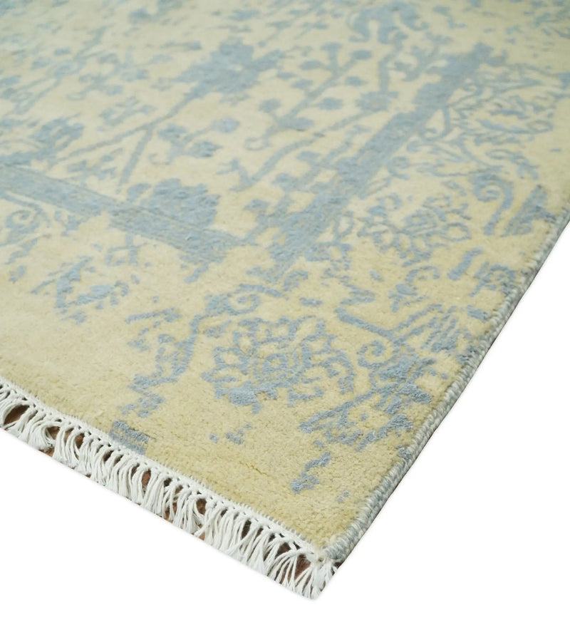 4x6 Fine Hand Knotted Gold and Silver Traditional Vintage Persian Style Antique Wool and Silk Rug | AGR11 The Rug Decor