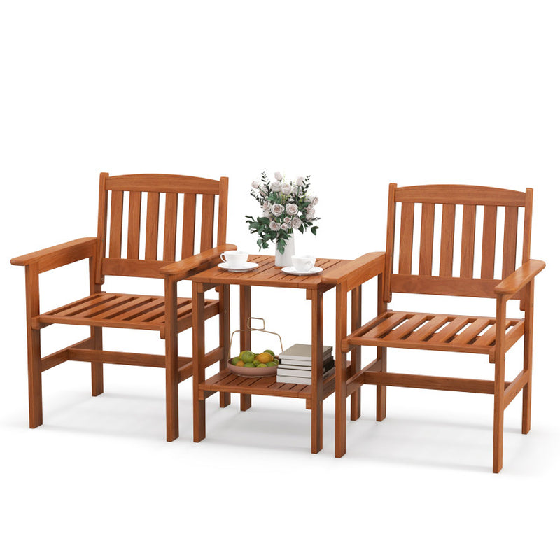 Chic 3-Piece Bistro Set for Your Patio – Perfect for Sunny Days with Umbrella Hole!