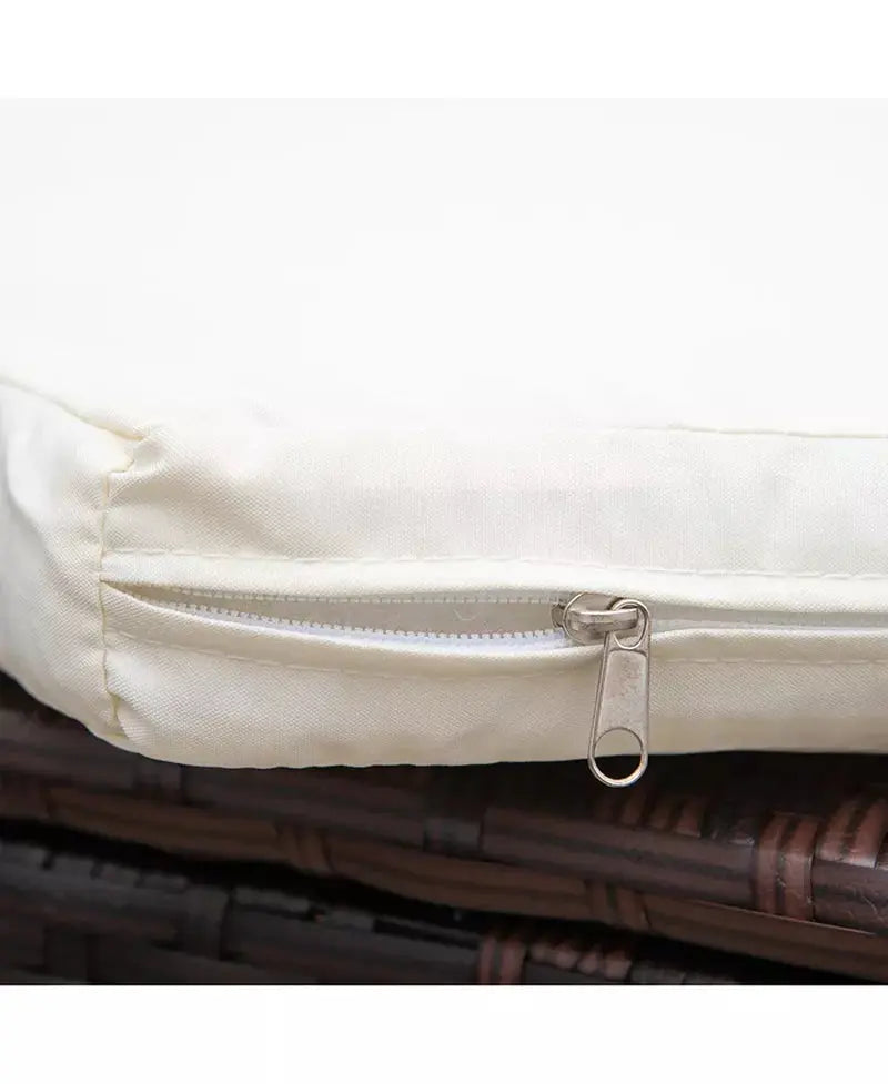 Rat Daybed Patio Furniture Set W/ Adjustable Canopy,