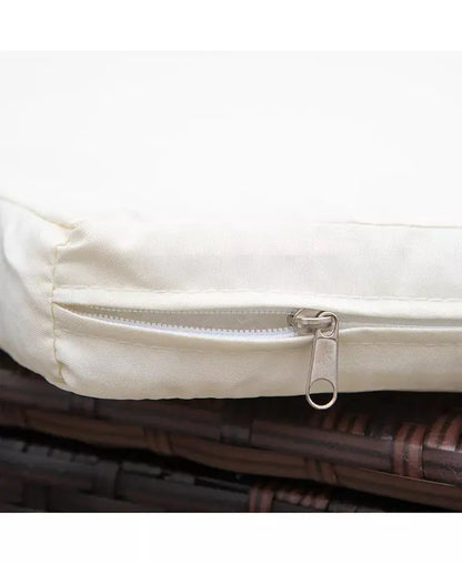 Rat Daybed Patio Furniture Set W/ Adjustable Canopy,