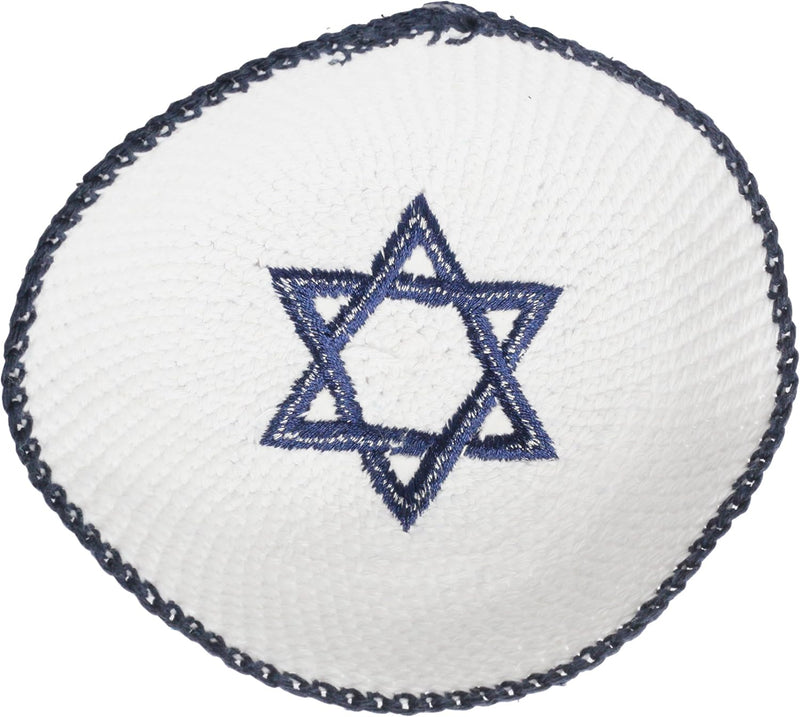 KIPPIK Star of David Jewish Kippah hat for Men & Kids with Clip Beautifully Knitted