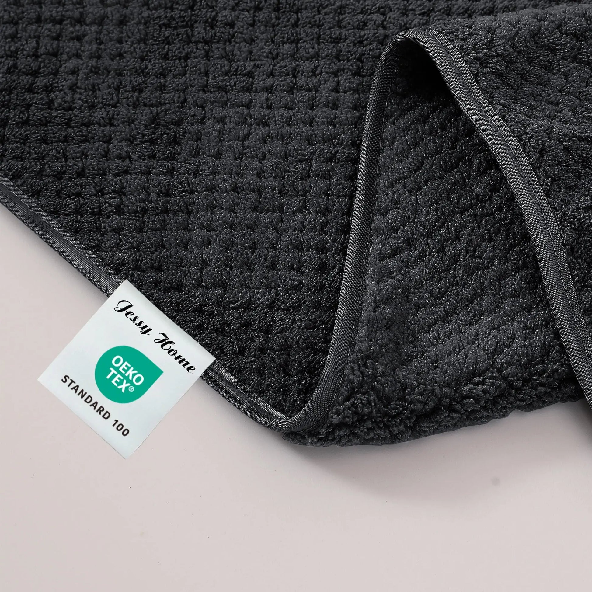 8 Piece Towel Set Oversized Soft Cozy Towels 600 GSM Black Plush Towel Set