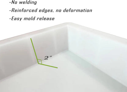 Large Epoxy Mold 15.8 * 9.8 * 3 Inch and 11.3 * 7.5 * 2 Inch, Cutting Board Molds for Epoxy Resin, Large Reusable Resin Mold for Coffee Table, River Table, Charcuterie Board, Art Panel