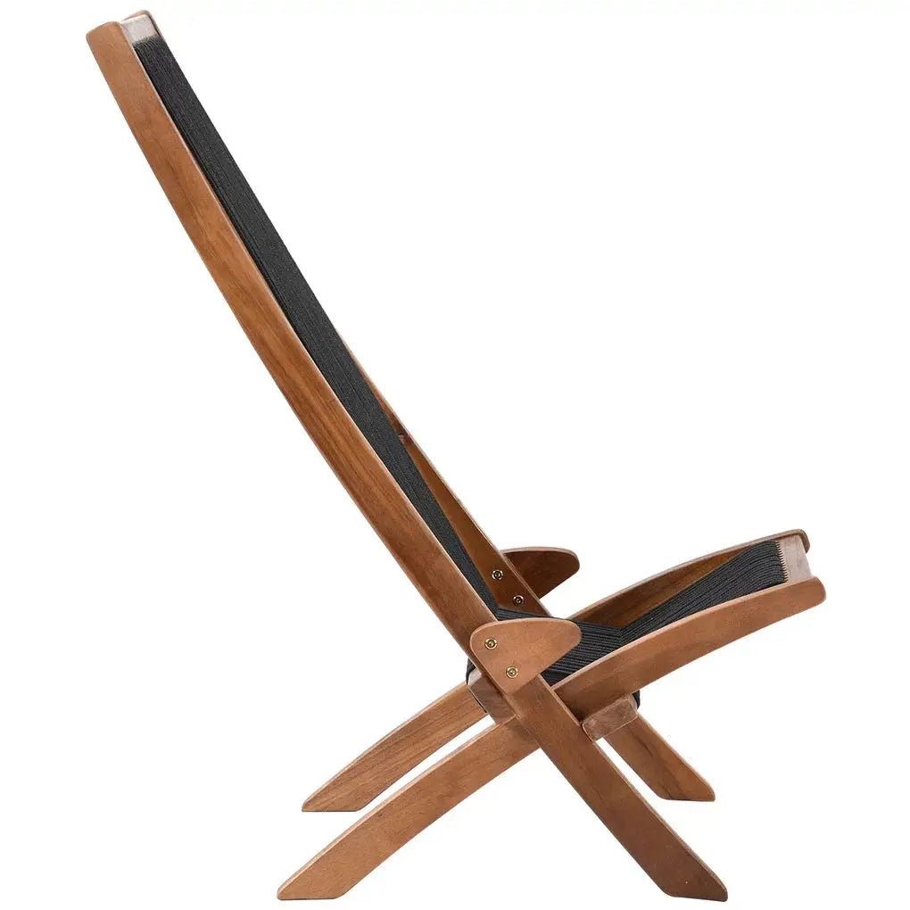 Chair Foldable Leisure Chair Wooden Slanted Back Accent Chair Simple Indoor Outdoor Furniture