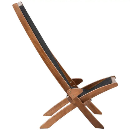 Chair Foldable Leisure Chair Wooden Slanted Back Accent Chair Simple Indoor Outdoor Furniture