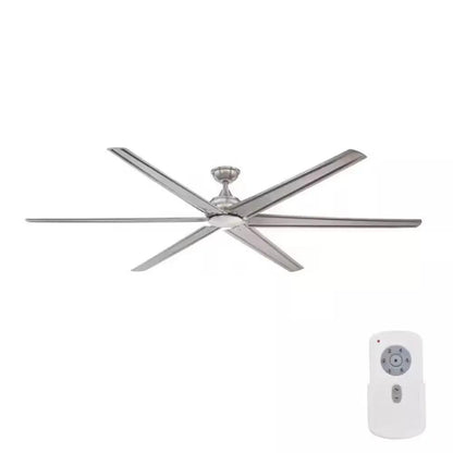 Fenceham 84 In. Brushed Nickel Ceiling Fan with Remote Control