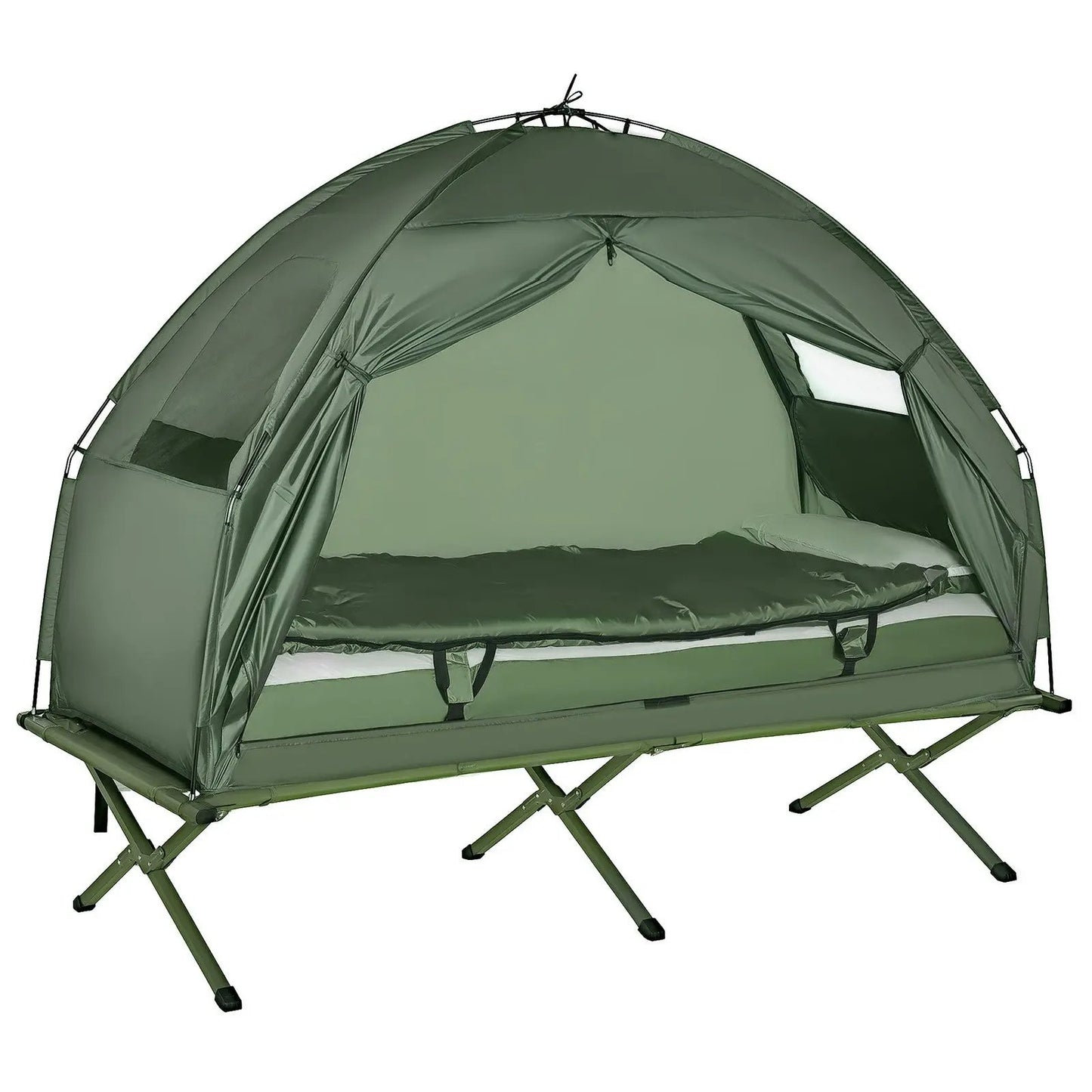 Elevate Your Camping Experience with Our Solo Folding Tent & Comfortable Air Mattress! 🏕️✨