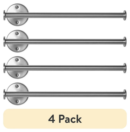 (4 Pack) Paper Towel Holder,  Metal Wall Mounted Kitchen Paper Towel Holder, 14 Inch, Nickel