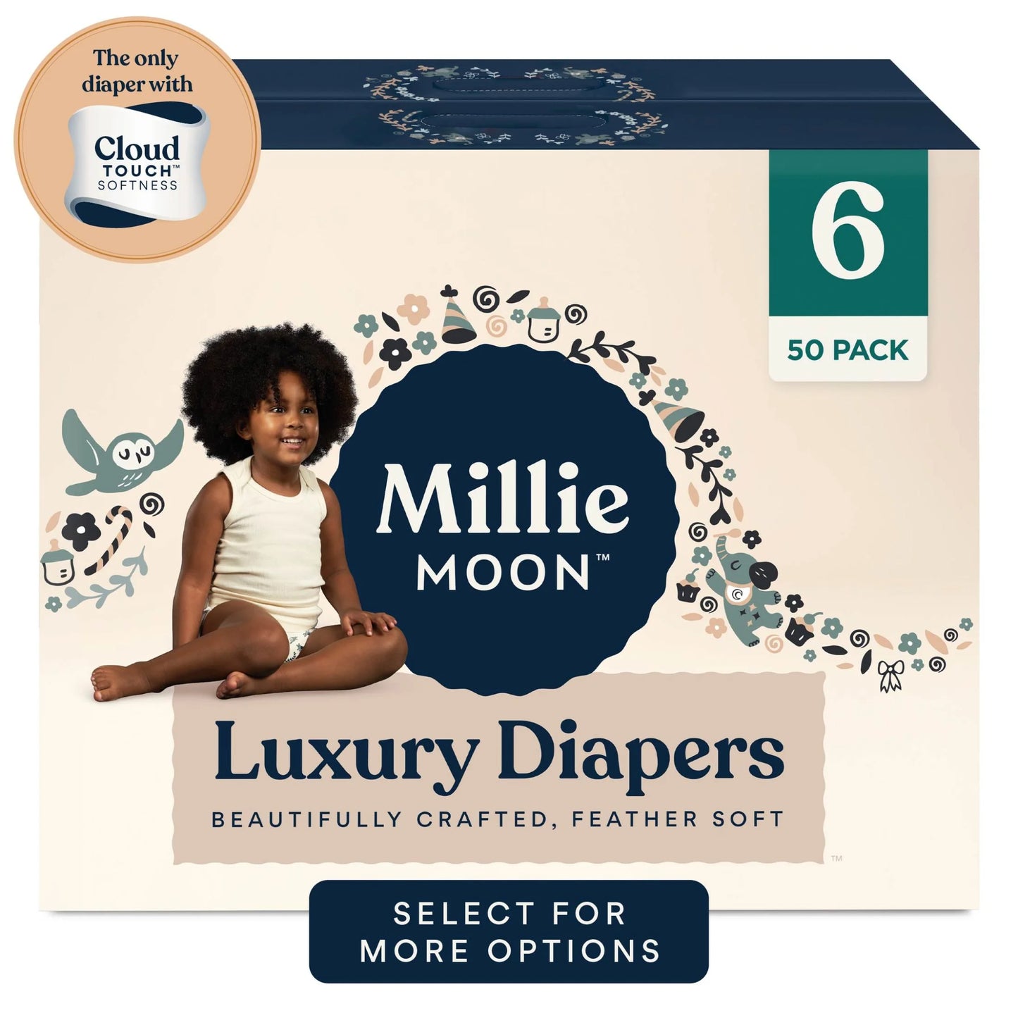 Experience Unmatched Softness and Leak Protection with Millie Moon Luxury Size 1 Diapers - 100 Count for Ultimate Baby Comfort!