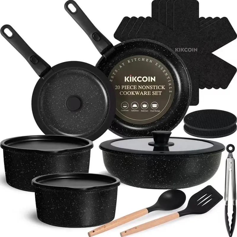 Upgrade Your Kitchen Game with This 19-Piece Non-Stick Pots & Pans Set! Safe, Stylish, and Super Versatile! 🍳✨