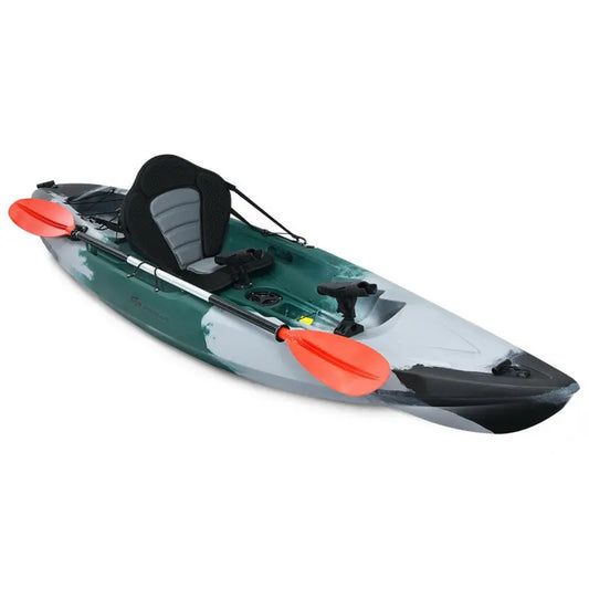 Explore the Waters: Versatile Sit-On-Top Fishing Kayak with Rod Holders & Paddle