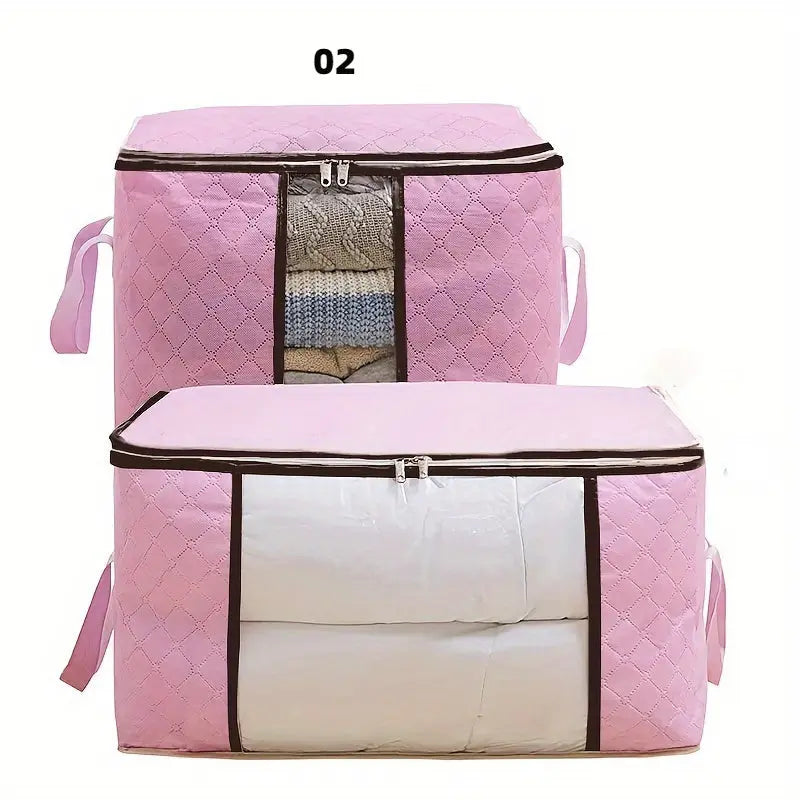 1pc Large Clear Plastic Storage Bag Organizer with Reinforced Handles, Sturdy Zippers & Clear Window - Ideal for Bedding, Comforters, Clothes - Perfect for Closet Organization, Halloween Decor, Christmas Gift, Clothes Organiz Our3Designs