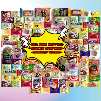 100 Piece Snack Box Asian Japanese Chinese Korean Variety Savory Treats Samples