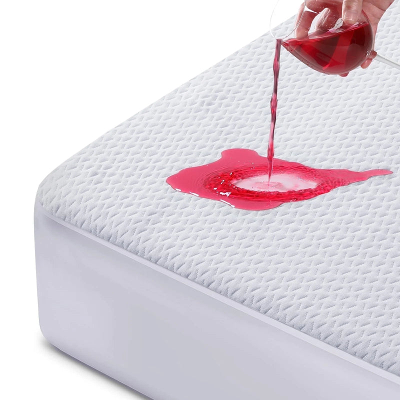 100% Waterproof Mattress Protector Twin Size Premium Viscose from Bamboo 3D Air Cooling Mattress Pad Cover for Bed Ultra-Soft Breathable Noiseless with 8''-21'' Deep Pocket (Dark Gray, Twin)