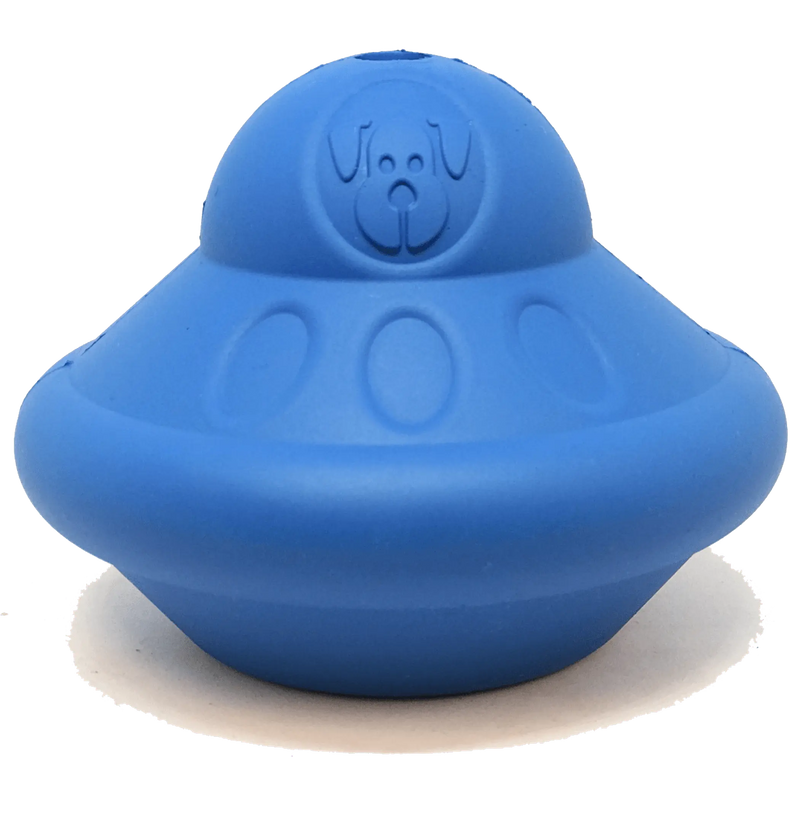 Ultra-Durable Flying Saucer Chew Toy & Treat Dispenser for Dogs WooF WooF MeoW MeoW