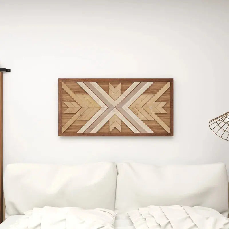 Artisan-Made Southwestern Geometric Wooden Wall Decor for Charming Home Accents