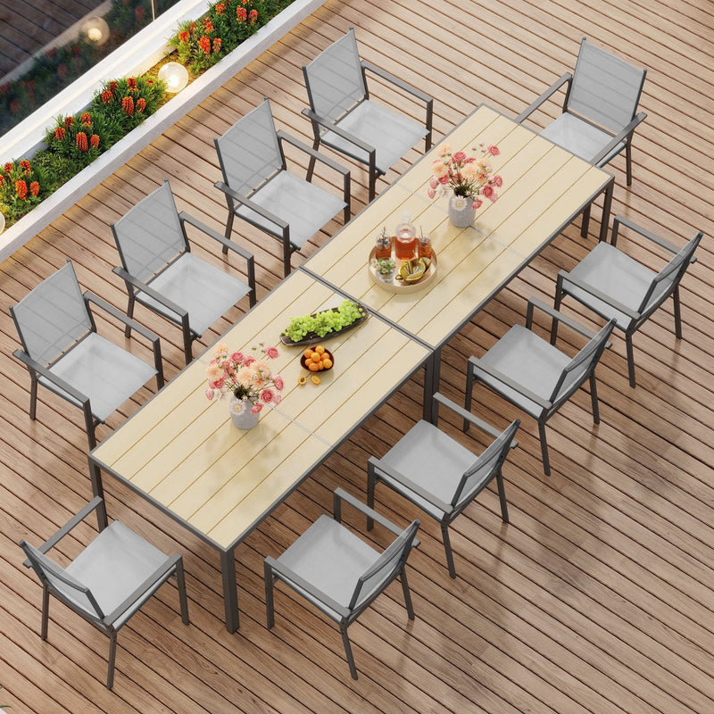 Transform Your Outdoor Space with the 7-Piece Gray Patio Dining Set - Includes 6 Stylish Textilene Chairs and a Durable Metal Table!