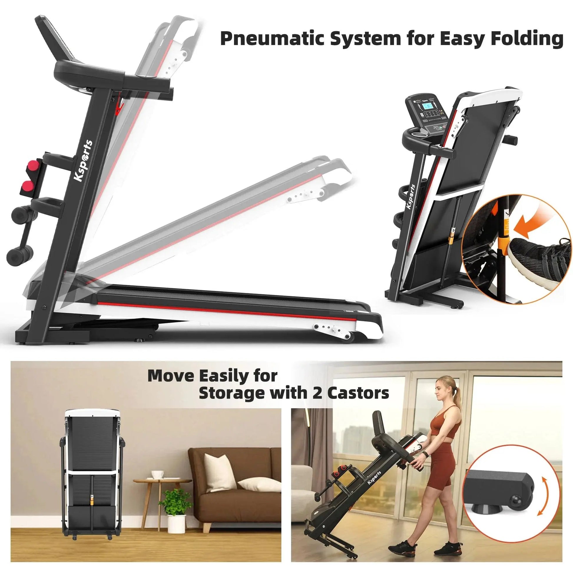 Get Fit at Home! 🏃‍♂️💪 Electric Treadmill Bundle with Rack, Mat & Dumbbells - All in Sleek Black! #HomeGym #FitnessGoals