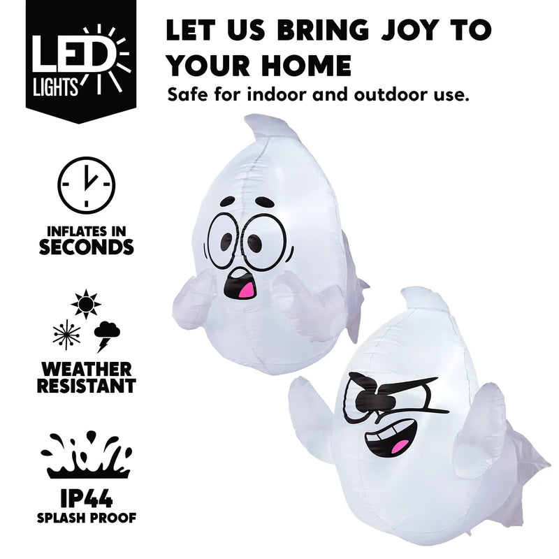 Spook Up Your Halloween! 🎃👻 Get 2 Inflatable Window Ghosts That Fly Out to Haunt Your Yard! Perfect for Outdoor Decoration! 🌙✨