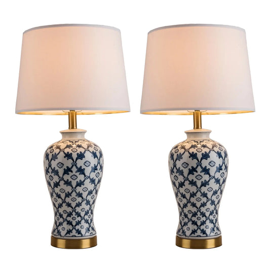 Modern Table Lamps Set of 2,Transitional Table Lamp for Living Room, Contemporary Ceramic Table Lamp for Bedroom, Nightstand, Hotel.