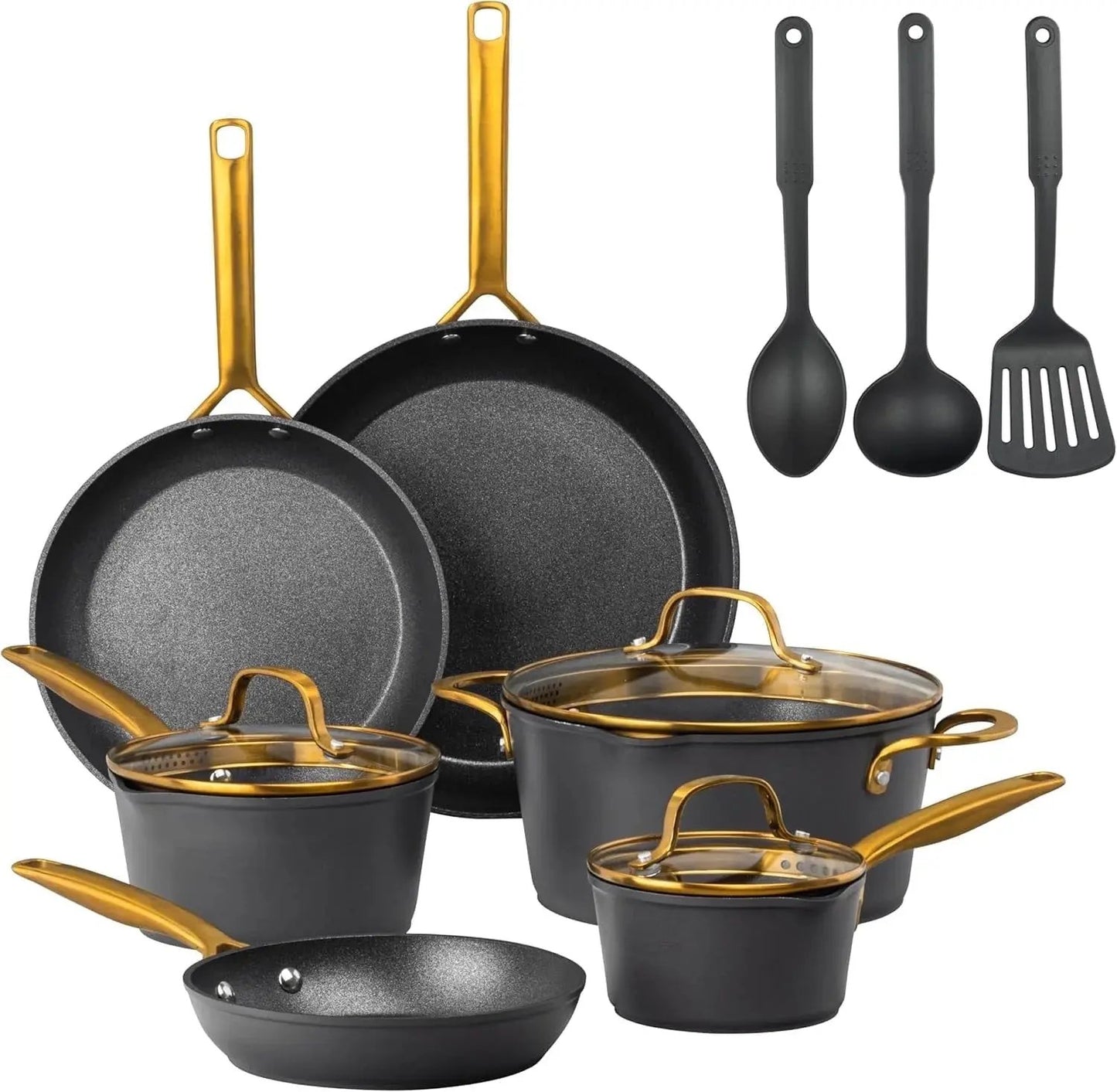 14 Pc Induction Cookware Sets, Kitchen Pots and Pans Set Non Stick, Kitchen Cookware Sets, Nonstick Cookware Set, Non Stick Pots and Pan Set, Hard Anodized, Oven and Dishwasher Safe
