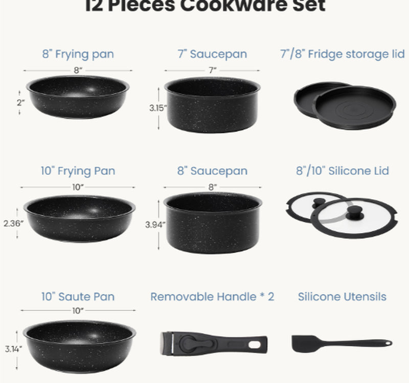 Ultimate 12-Piece Non-Stick Cookware Set for Effortless Cooking