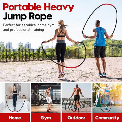 Ultimate Weighted Jump Rope for Men & Women - 3Lb, 4Lb, 5Lb Heavy Skipping Rope for Strength, Muscle Building & Home Gym Fitness