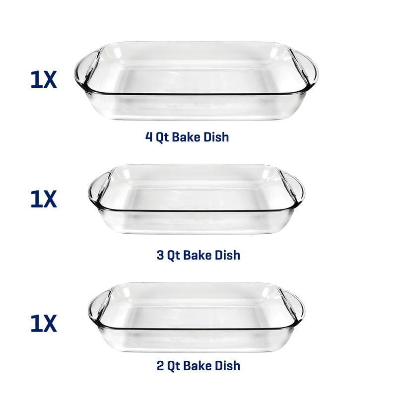 Upgrade Your Kitchen with This 3-Piece Glass Baking Dish Set! 🍰✨